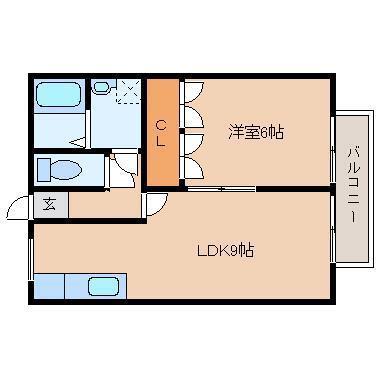 プールトゥジュールM(1LDK/1階)の間取り写真