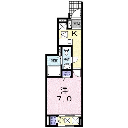 ガーデンハウスM C(1K/1階)の間取り写真