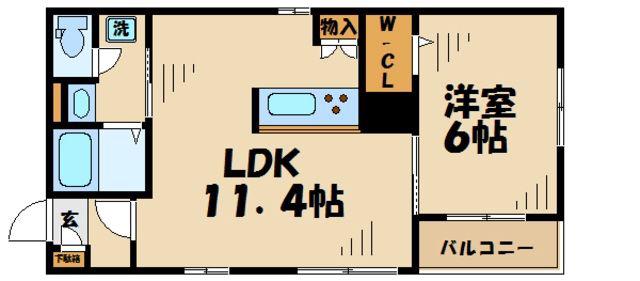 グランシャリオ(1LDK/1階)の間取り写真
