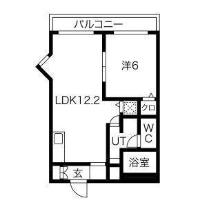 メゾン和幸(1LDK/4階)の間取り写真