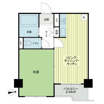 ウエスト早稲マンション(1LDK/3階)の間取り写真
