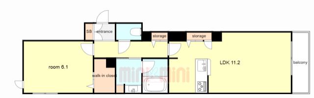 グレイス神戸住吉(1LDK/1階)の間取り写真