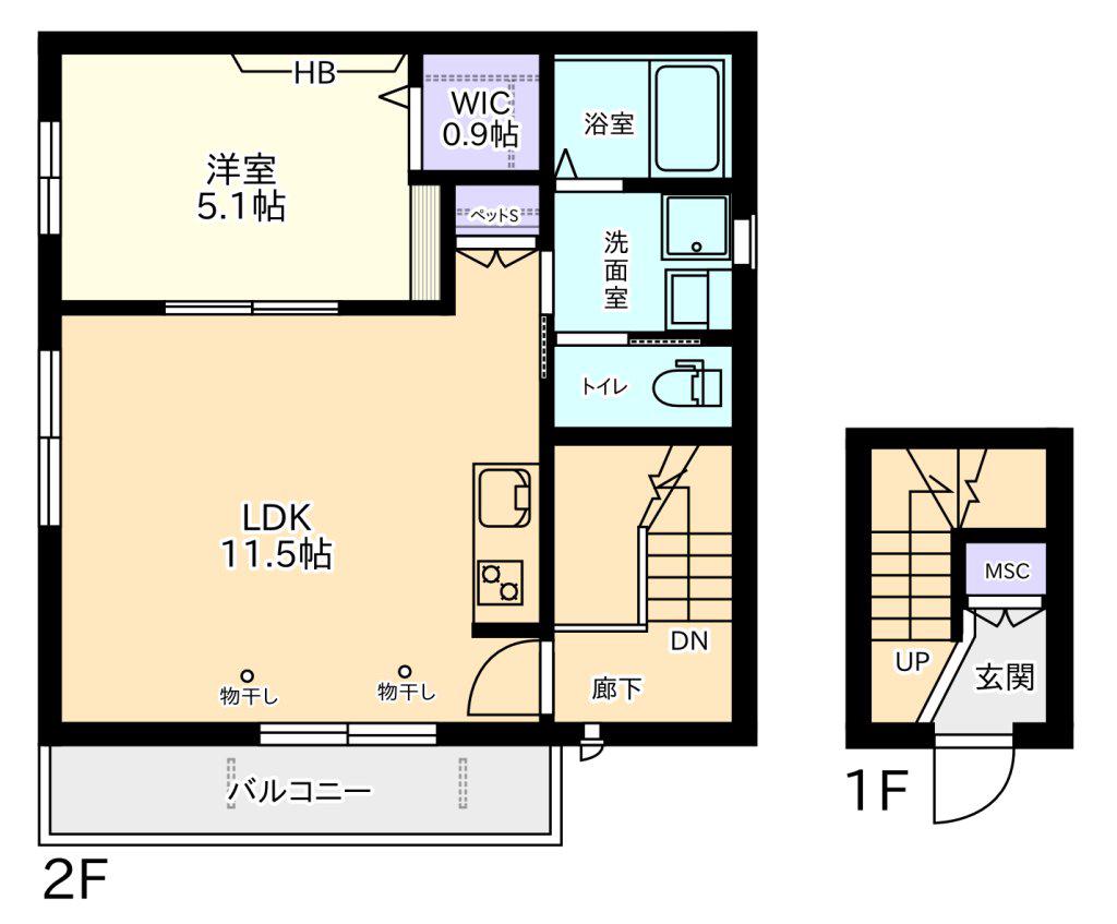 L.W.HOUSE(1LDK/2階)の間取り写真