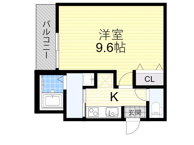 フジパレス西住之江Ⅴ番館(1K/2階)の間取り写真