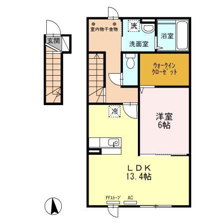 マインシュロス(1LDK/2階)の間取り写真