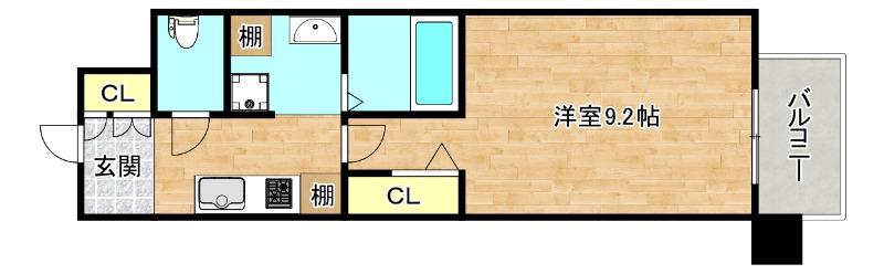 ハイラインIII(1K/2階)の間取り写真