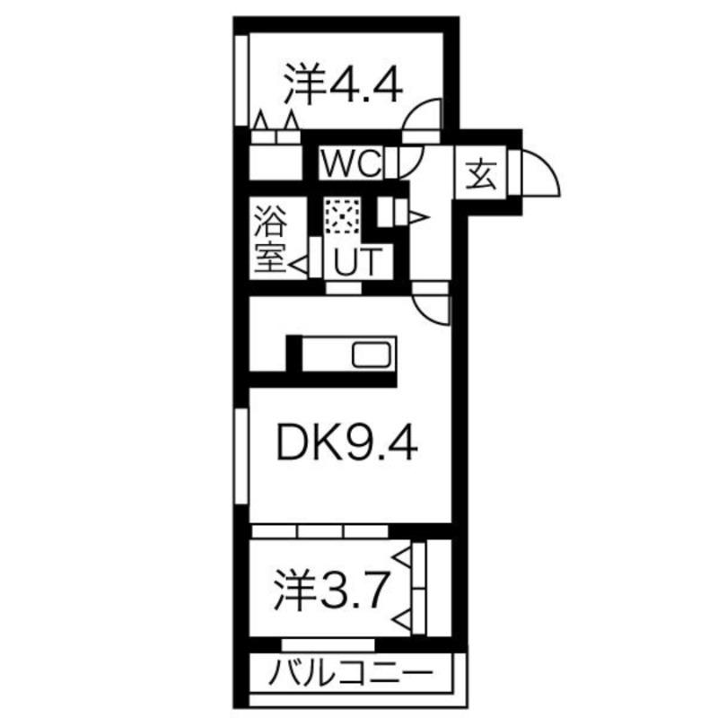 SERAM白石(2LDK/2階)の間取り写真
