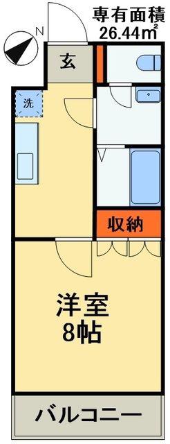 サンライズ・ガーデン(1K/2階)の間取り写真