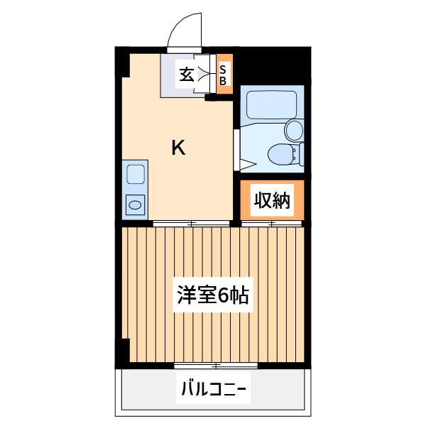 コーポ高倉(1K/1階)の間取り写真