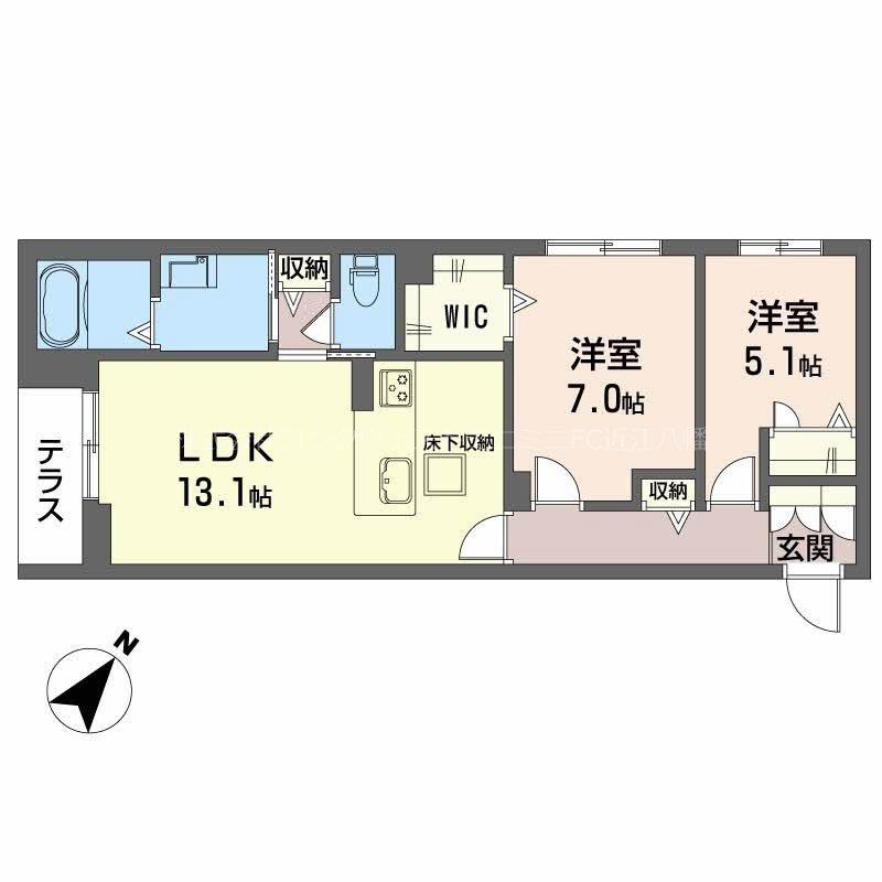 エクセルVI(2LDK/1階)の間取り写真