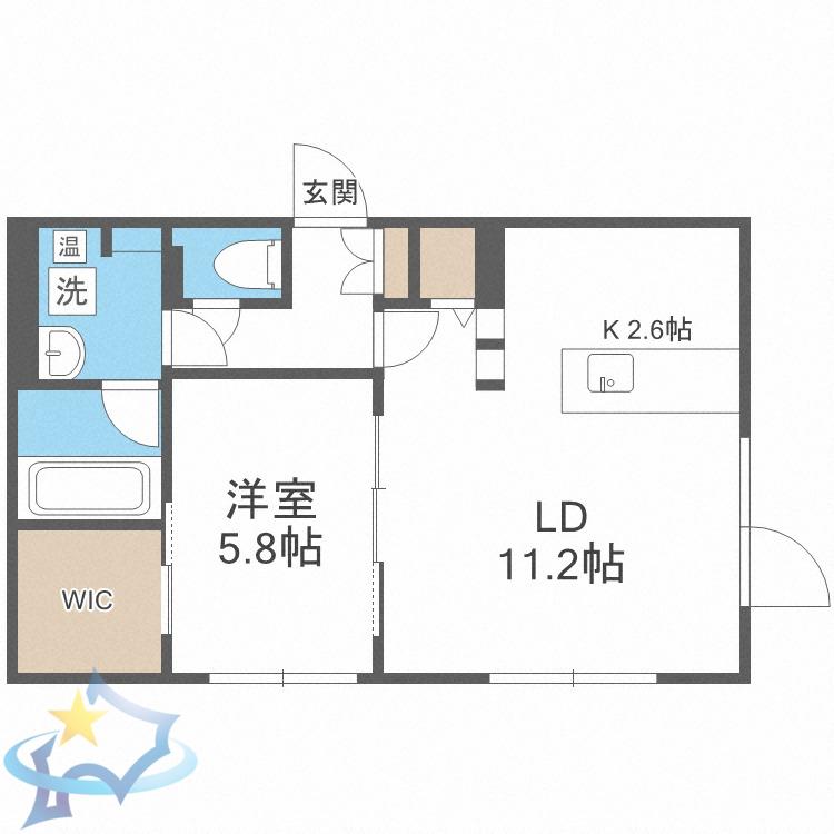 LE JARDIN DE MIYANOMORI(1LDK/2階)の間取り写真