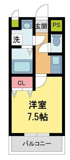 グレース逆瀬川(1K/2階)の間取り写真