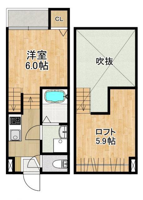 MODERN PALAZZO MATSUYAMA(1SK/2階)の間取り写真
