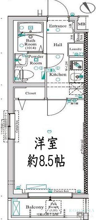 アンベリール吉祥寺イースト(1K/3階)の間取り写真