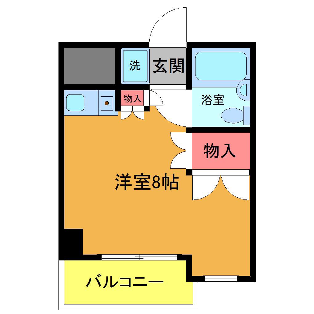 あたらしやビル(ワンルーム/2階)の間取り写真