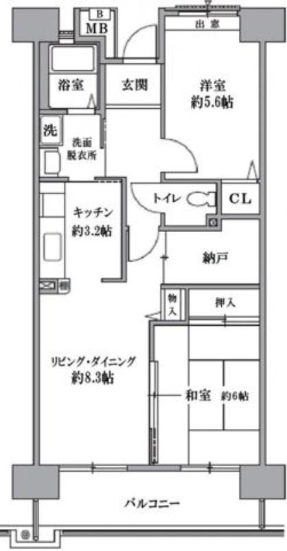 TS GARDEN 清瀬(2SLDK/5階)の間取り写真