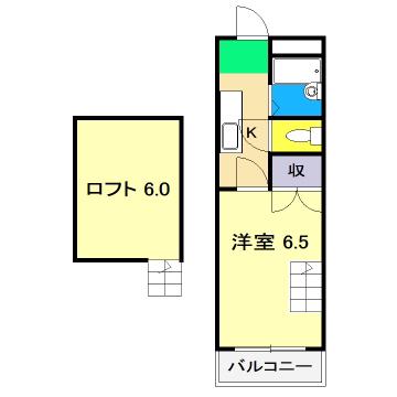 ピュア高須II(1K/4階)の間取り写真