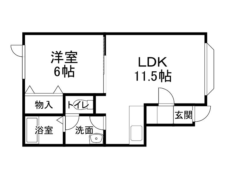 アーク・リビオンB(1LDK/1階)の間取り写真