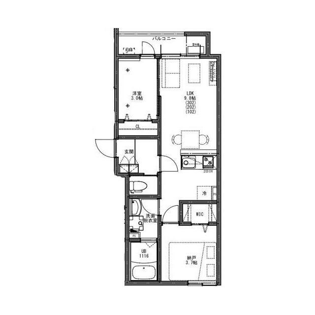 KEIAI RESIDENCE せんげん台VI(2LDK/3階)の間取り写真