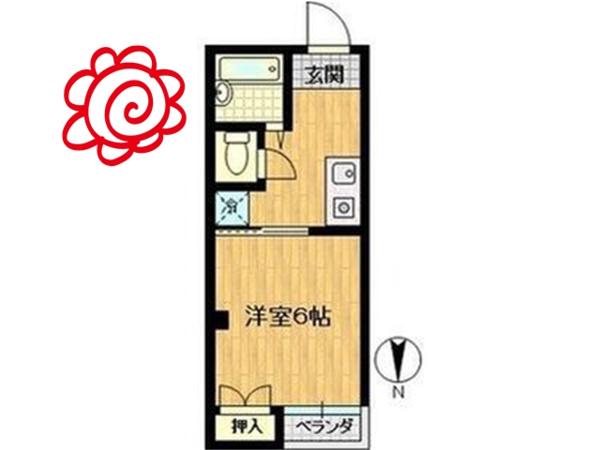 ビルシャナ鶴見(1K/2階)の間取り写真