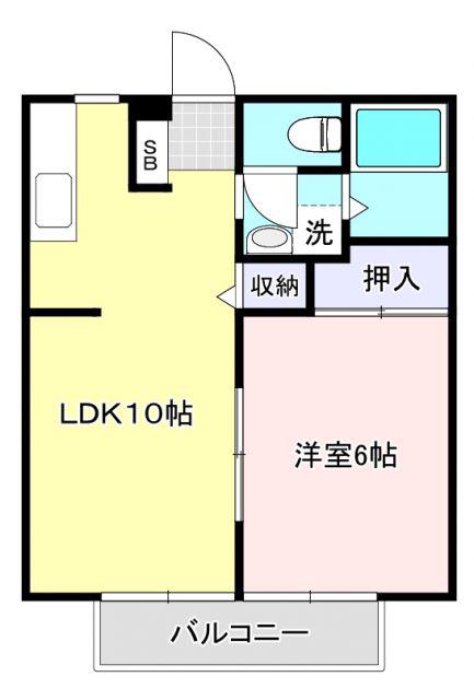サントラップY&S(1LDK/1階)の間取り写真
