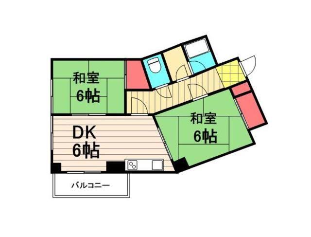 ラヴィーナ門前仲町(2DK/1階)の間取り写真