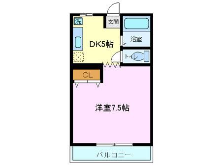 サンライズ沼上(1DK/2階)の間取り写真