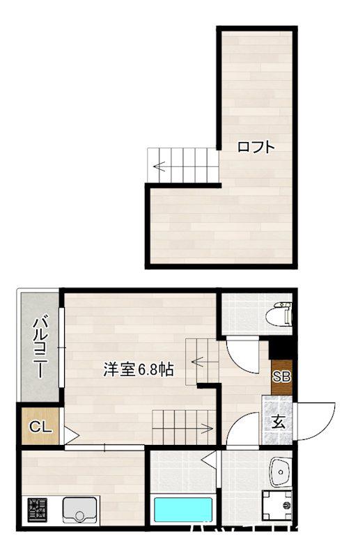 ラピーレ香椎(1K/1階)の間取り写真