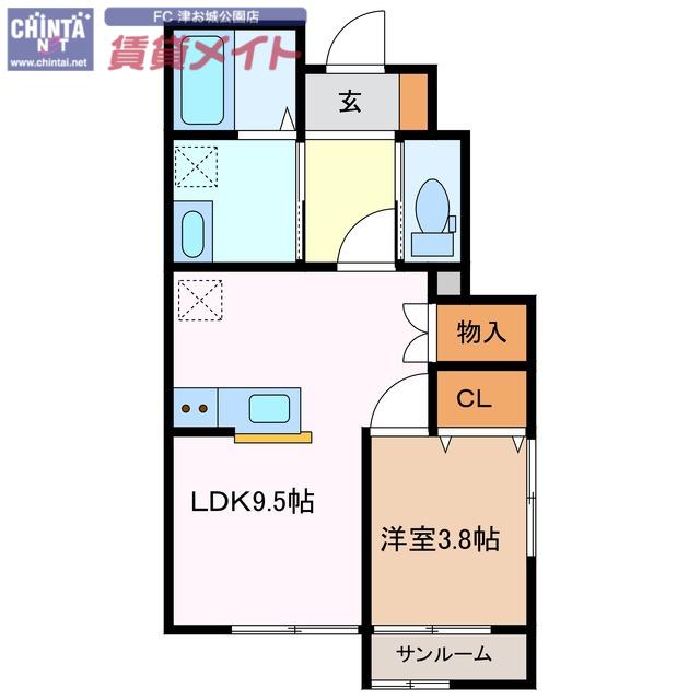 AKATSUKIMAISON部 III(1LDK/1階)の間取り写真