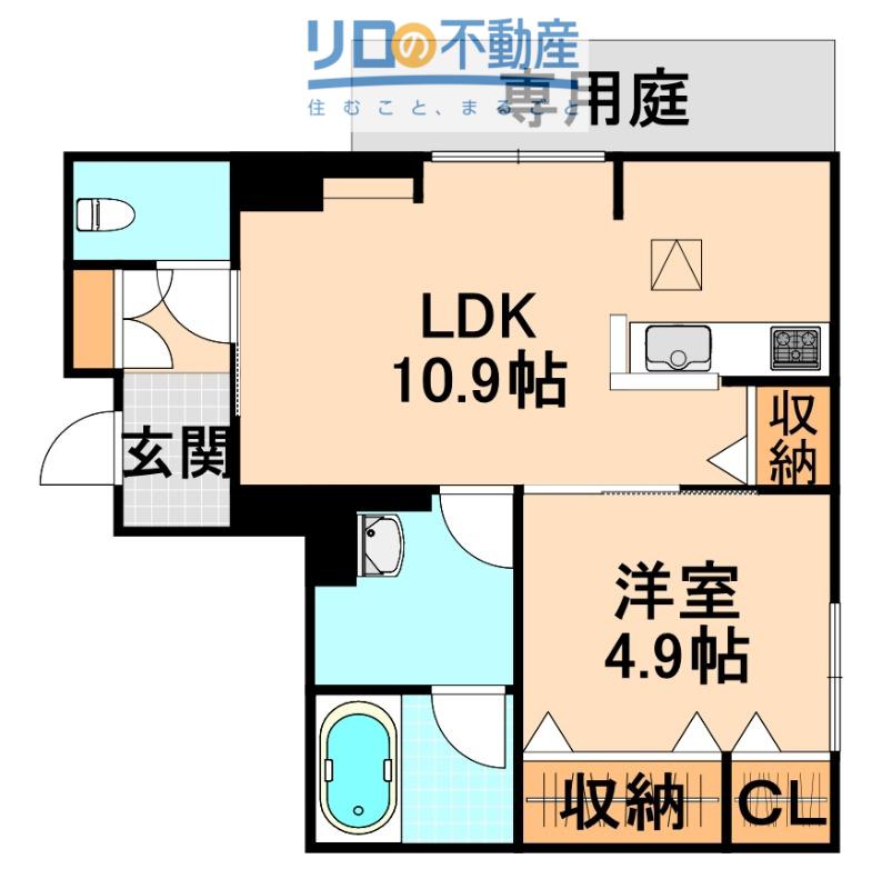梅ノ木ソレアード(1LDK/1階)の間取り写真