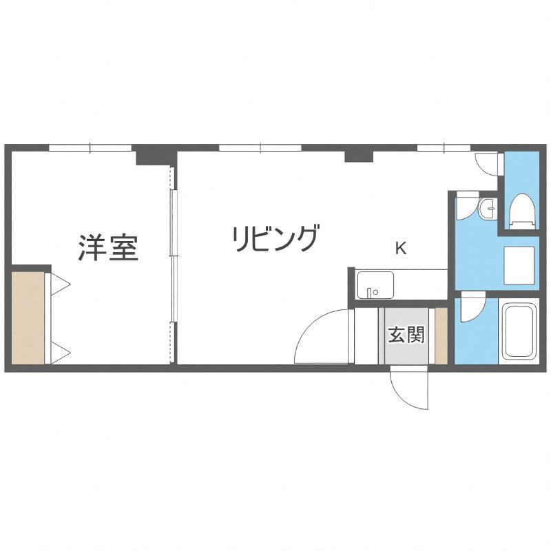 小塚ビル(1LDK/3階)の間取り写真