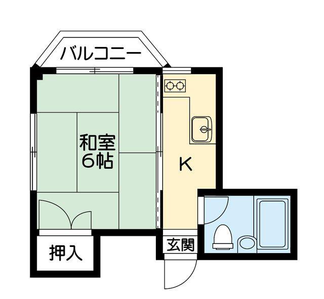 タキカワコーポ(1K/1階)の間取り写真
