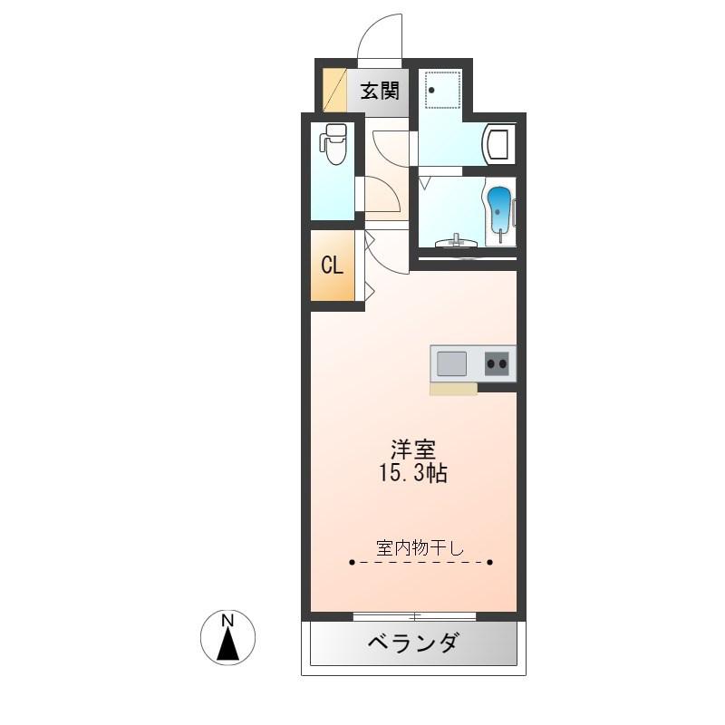 S-FORT宇都宮南大通(ワンルーム/4階)の間取り写真
