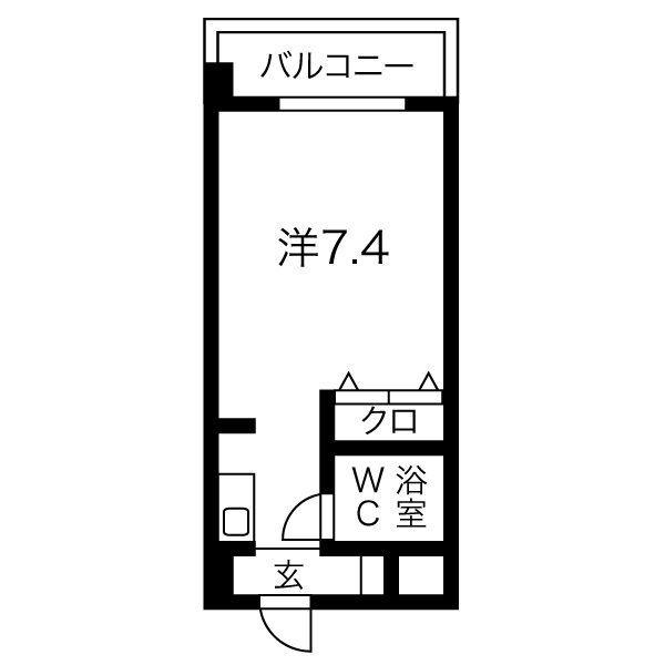 レジデンスヒカリ(1K/3階)の間取り写真