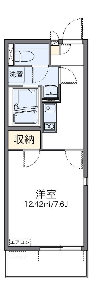 レオネクスト加美北せいわ(1K/2階)の間取り写真