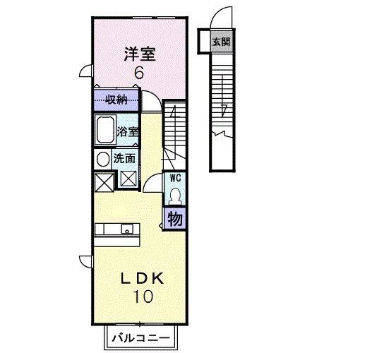 ドミール(1LDK/2階)の間取り写真