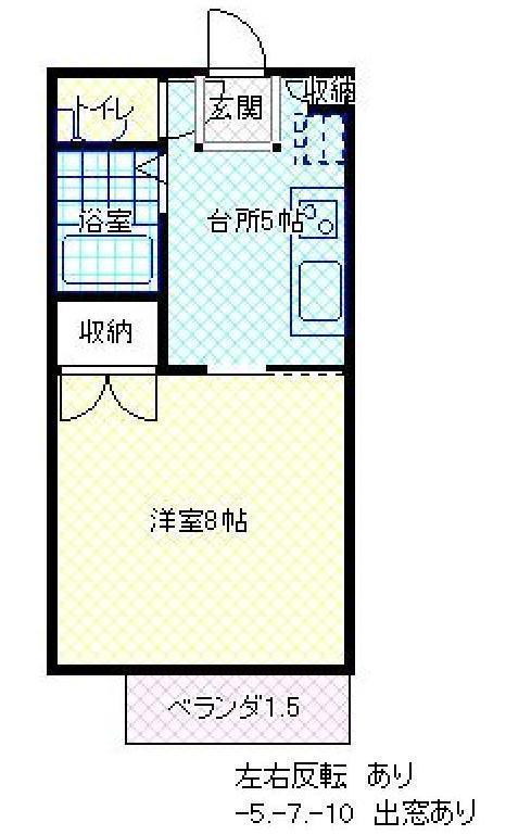 シャルム吉原 北棟(1DK/1階)の間取り写真