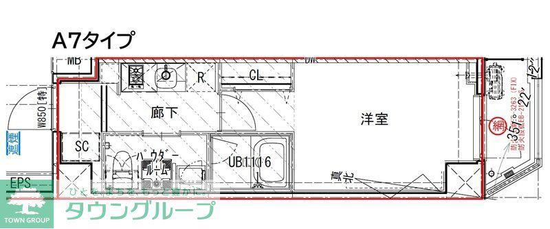 ESーGRANDE大島ガーデンテラス(1K/2階)の間取り写真