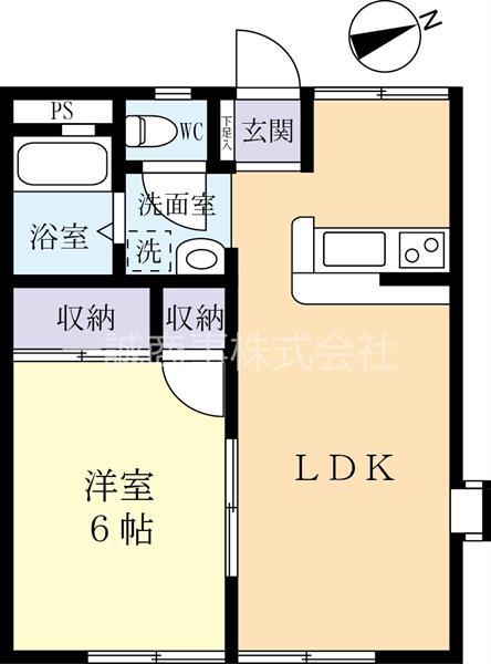 ライムライト(1LDK/1階)の間取り写真