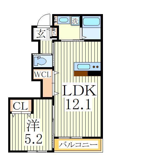 ポモドーロ(1LDK/1階)の間取り写真
