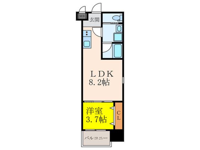 クローバー・グランツ福島(1LDK/6階)の間取り写真