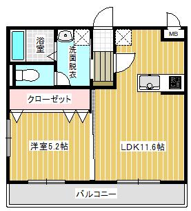 フォレストメゾン堀割参番館(1LDK/1階)の間取り写真