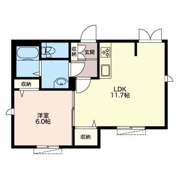 メゾンドプルミエ中野坂上(1LDK/1階)の間取り写真