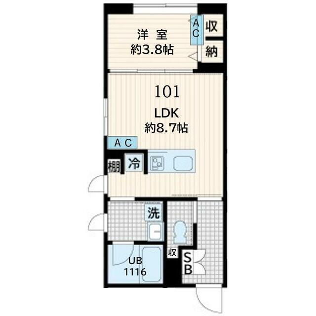 アグライア恵比寿(1LDK/B1階)の間取り写真