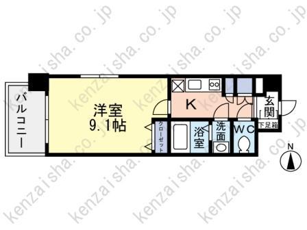ショーブンあすと長町ビル(1K/3階)の間取り写真