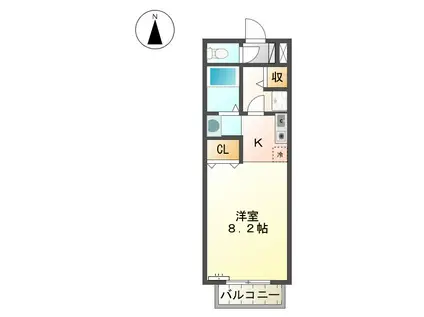 ローズ松島(1K/1階)の間取り写真