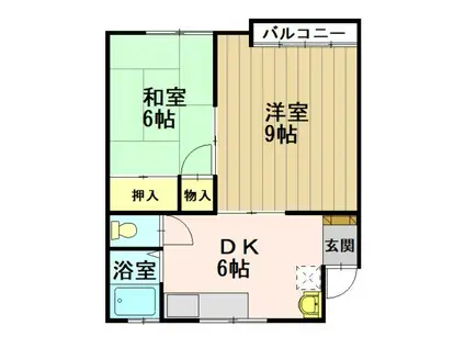 ビバリーハウスA(2DK/1階)の間取り写真