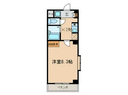 プレセンテ北千種(1K/4階)の間取り写真