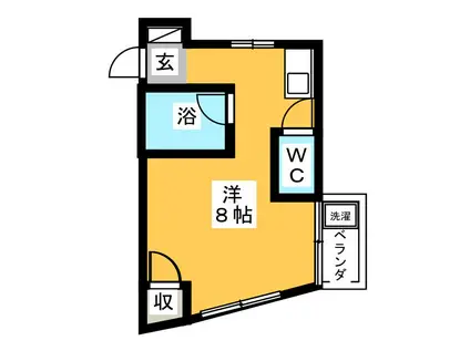 グリーンパークII(ワンルーム/2階)の間取り写真