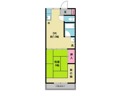 コーポ昌永(1DK/2階)の間取り写真